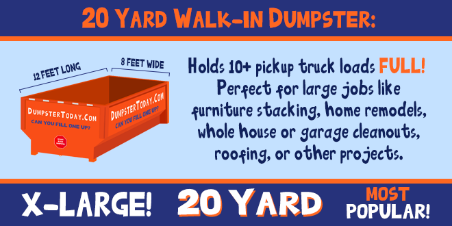 how much does a 20 yard dumpster hold