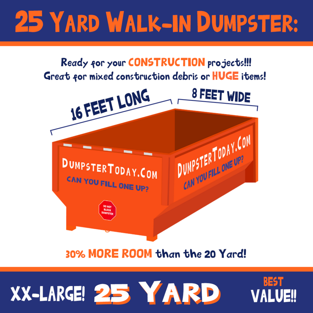 Dumpster Dimensions for 25 Yard Dumpster in Columbus for job sites 30 yard dumpsters