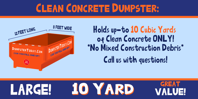 10 yard dumpster in orlando holds 10 cubic yards - dumpsters for concrete